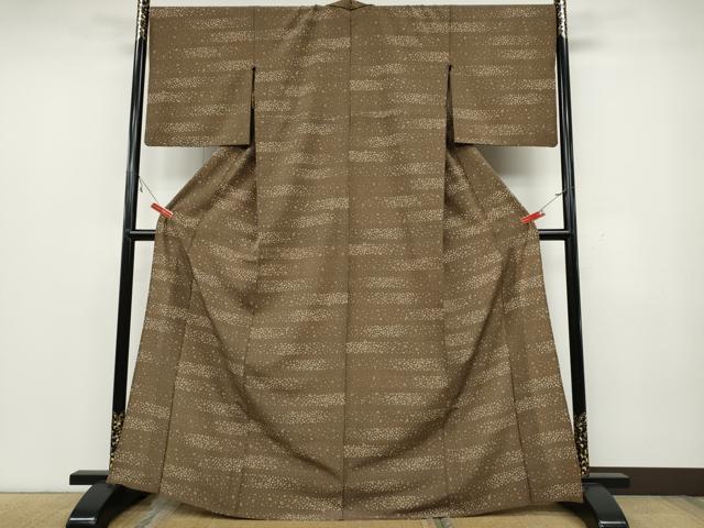 平和屋着物▽小紋 単衣 横段舞花文 洗える着物 CAAV3180ut