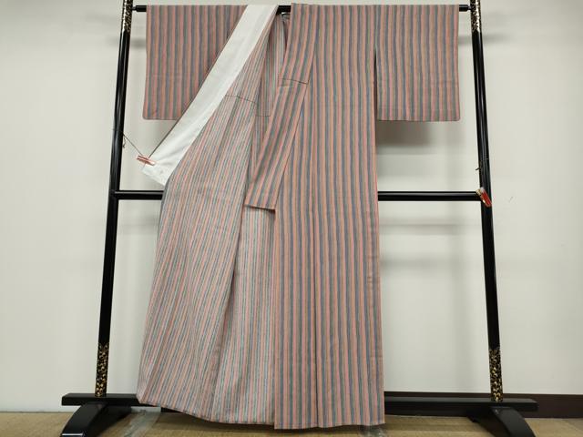 平和屋着物▽洗える最高級着物 ＜英＞はなぶさ謹製 小紋 単衣 間道 洗える着物 CAAV3183ut