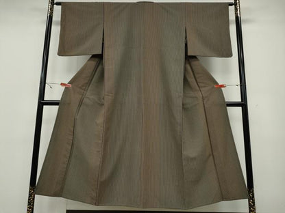 平和屋着物▽小紋 単衣 縞 洗える着物 CAAV3185ut