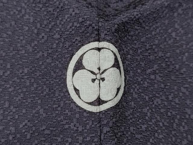 平和屋着物▽京加賀友禅　百貫達雄監修　色無地　単衣　霞地紋　鳩羽色　松坂屋扱い　正絹　逸品　CAAV3195ut