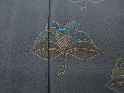 平和屋着物▽訪問着 単衣 刺繍 吉祥花文 金彩 正絹 逸品 CAAV3200ut