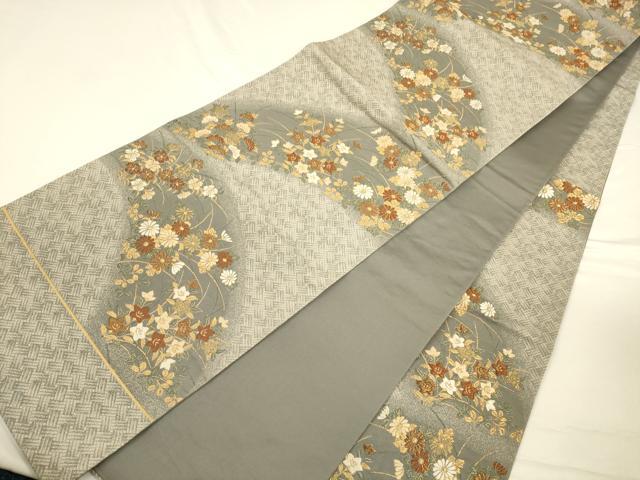 平和屋着物◎六通柄袋帯　唐織　吉祥花文　金糸　正絹　逸品　CAAV3201ft