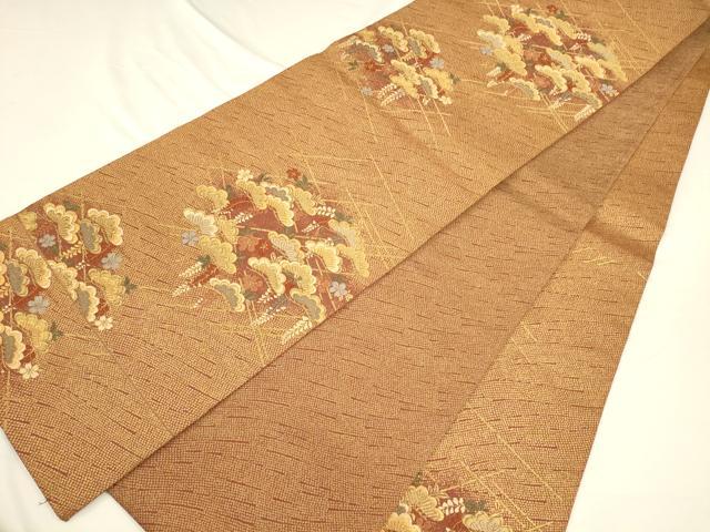 平和屋着物◎六通柄袋帯　吉祥花文　錦臈彩　金糸　正絹　逸品　CAAV3212ft
