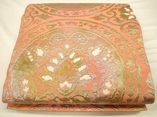 平和屋着物◎六通柄袋帯　花丸文　金銀糸　正絹　逸品　CAAV3327ft