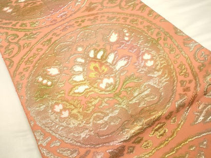 平和屋着物◎六通柄袋帯　花丸文　金銀糸　正絹　逸品　CAAV3327ft