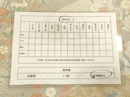 平和屋着物◎宝珠穂佐賀錦　孔雀花文　金銀糸　六通柄袋帯　正絹　逸品　CAAV3333ft