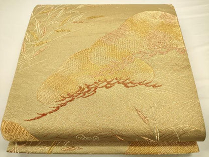 平和屋着物◎六通柄袋帯 笠松 金糸 正絹 逸品 CAAV3365ft