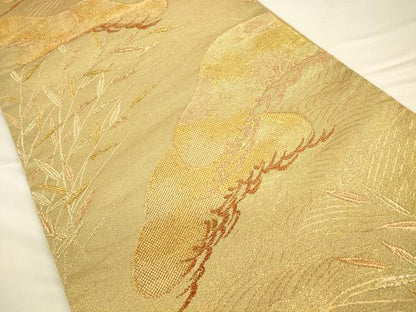 平和屋着物◎六通柄袋帯 笠松 金糸 正絹 逸品 CAAV3365ft