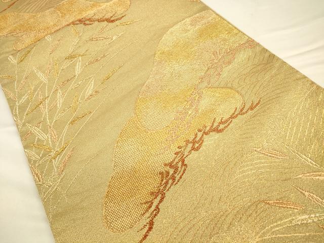 平和屋着物◎六通柄袋帯 笠松 金糸 正絹 逸品 CAAV3365ft