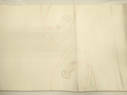 平和屋着物◎太鼓柄袋帯 総刺繍 駒刺繍 扇面花文 正絹 逸品 CAAV3433ft