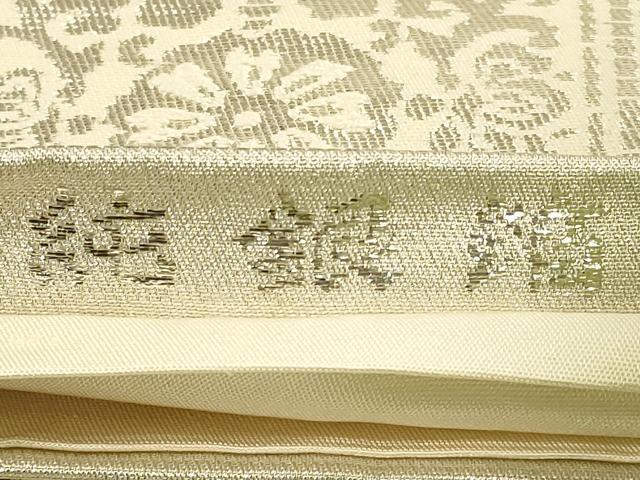 平和屋着物◎六通柄袋帯　花菱文　純銀箔　正絹　逸品　CAAV3458ft