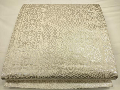 平和屋着物◎六通柄袋帯　花菱文　純銀箔　正絹　逸品　CAAV3458ft