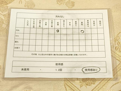 平和屋着物◎六通柄袋帯　道長花文　金糸　正絹　逸品　CAAV3460ft
