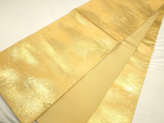 平和屋着物◎六通柄袋帯　霞箔散らし　金彩　正絹　逸品　CAAV3461ft