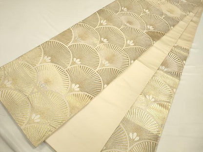 平和屋着物◎六通柄袋帯 唐織 若松青海波 金糸 正絹 逸品 CAAV3575ft