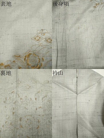 平和屋着物▽訪問着 単衣 紬地 辻が花 金彩 正絹 逸品 CAAV3690dy