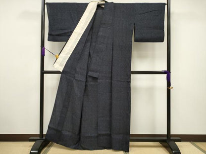 平和屋着物▽結城紬 単衣 80亀甲 吉祥文 正絹 逸品 CAAV3692dy