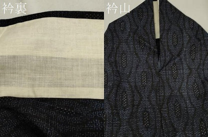 平和屋着物▽結城紬 単衣 80亀甲 吉祥文 正絹 逸品 CAAV3692dy