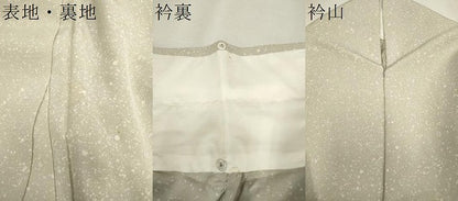 平和屋着物▽色留訪問着　単衣　作家物　草花文　たたき染め　正絹　逸品　CAAV3695dy