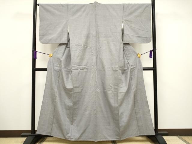 平和屋着物▽結城紬 単衣 色無地 潤色 正絹 逸品 CAAV3696dy
