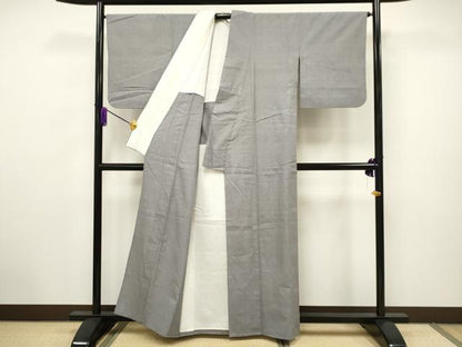 平和屋着物▽結城紬 単衣 色無地 潤色 正絹 逸品 CAAV3696dy