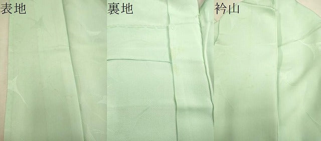 平和屋着物▽上質な色無地 単衣 飛鶴地紋 夏虫色 正絹 逸品 CAAV3697dy