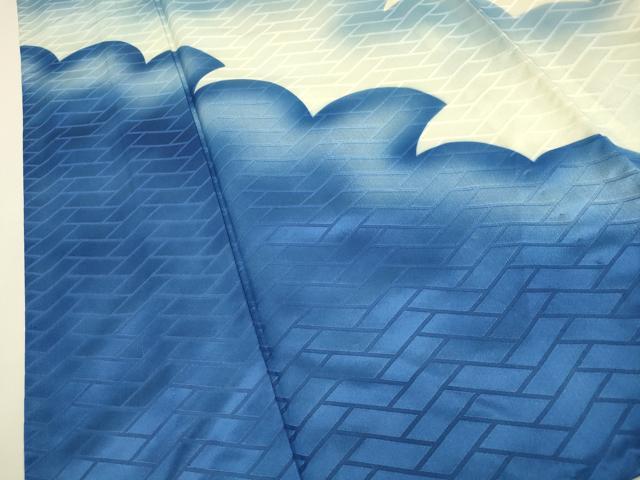 平和屋着物▽訪問着 単衣 雲重ね文 暈し染め 洗える着物 CAAV3698dy