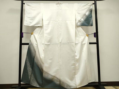 平和屋着物▽訪問着 単衣 吉祥文 暈し染め 銀彩 正絹 逸品 CAAV3704dy