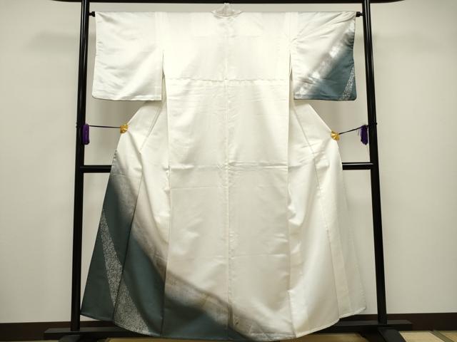 平和屋着物▽訪問着 単衣 吉祥文 暈し染め 銀彩 正絹 逸品 CAAV3704dy