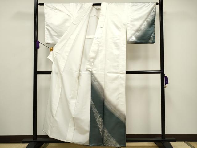 平和屋着物▽訪問着 単衣 吉祥文 暈し染め 銀彩 正絹 逸品 CAAV3704dy