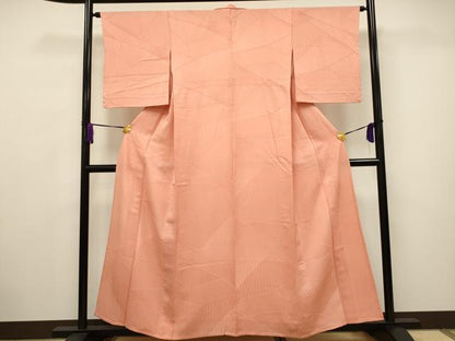 平和屋着物▽上質な色無地 単衣 吉祥地紋 東雲色 正絹 逸品 CAAV3708dy