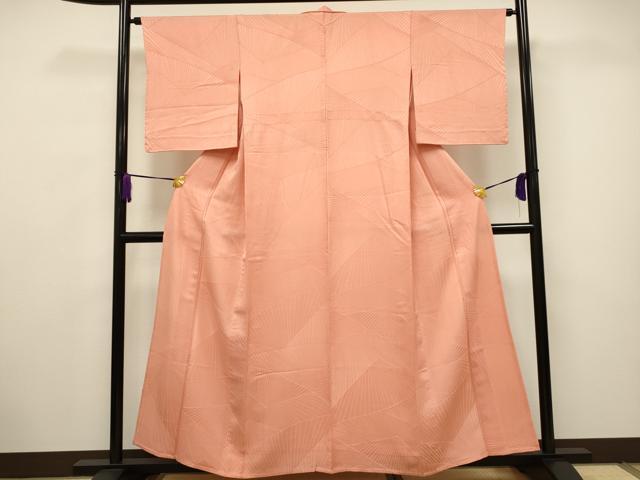 平和屋着物▽上質な色無地 単衣 吉祥地紋 東雲色 正絹 逸品 CAAV3708dy