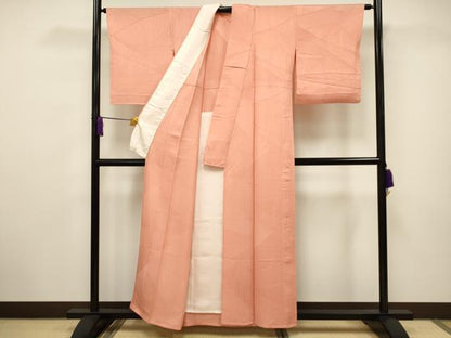 平和屋着物▽上質な色無地 単衣 吉祥地紋 東雲色 正絹 逸品 CAAV3708dy