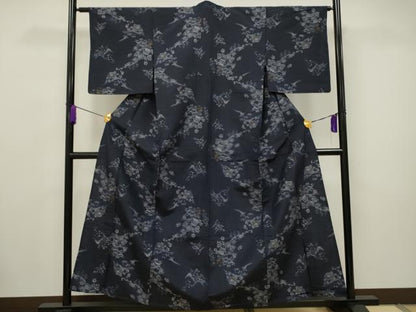 平和屋着物▽上質な紬 　単衣　 風景文　正絹　逸品　未使用　CAAV3709dy