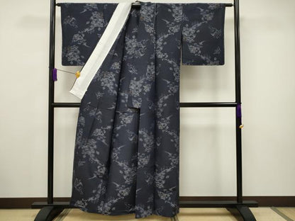 平和屋着物▽上質な紬 　単衣　 風景文　正絹　逸品　未使用　CAAV3709dy