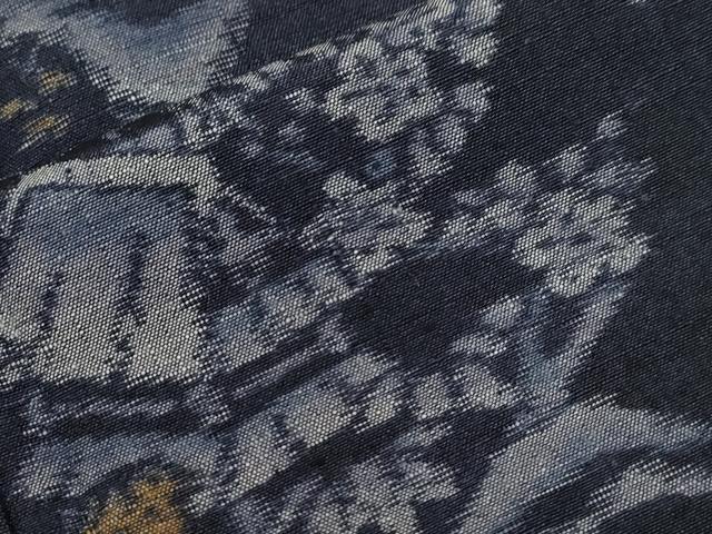 平和屋着物▽上質な紬 　単衣　 風景文　正絹　逸品　未使用　CAAV3709dy