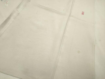 平和屋着物▽訪問着　単衣　友禅　作家物　草花文　暈し染め　正絹　逸品　CAAV3712dy