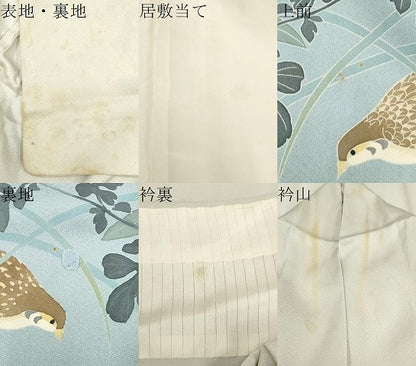 平和屋着物▽訪問着 単衣 友禅 作家物 花鳥文 暈し染め 正絹 逸品 CAAV3713dy