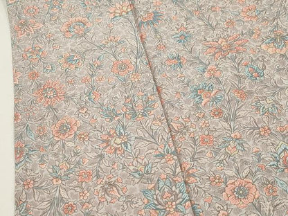 平和屋着物▽上質な小紋 単衣 更紗花文 正絹 逸品 CAAV3714dy