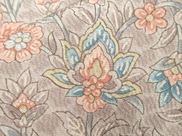 平和屋着物▽上質な小紋 単衣 更紗花文 正絹 逸品 CAAV3714dy