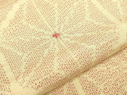 平和屋着物▽上質な紬 単衣 麻の葉文様 正絹 逸品 CAAV3723dy
