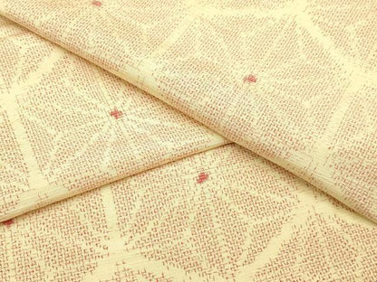 平和屋着物▽上質な紬 単衣 麻の葉文様 正絹 逸品 CAAV3723dy