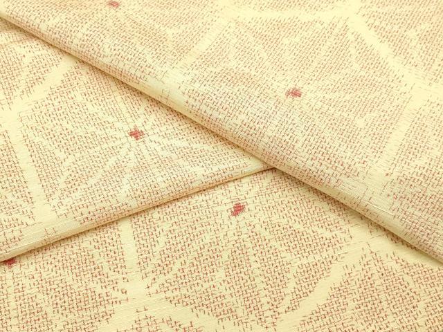 平和屋着物▽上質な紬 単衣 麻の葉文様 正絹 逸品 CAAV3723dy