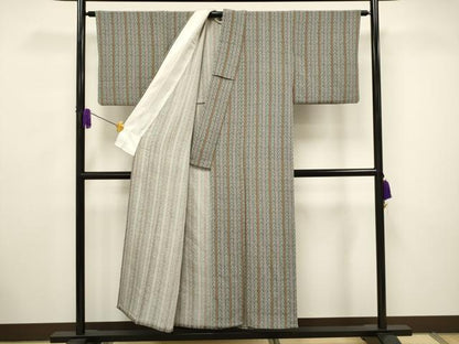 平和屋着物▽上質な小紋 単衣 吉祥間道 鬼しぼ縮緬 正絹 逸品 CAAV3724dy