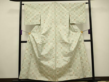 平和屋着物▽上質な紬 単衣 吉祥文 正絹 逸品 CAAV3725dy