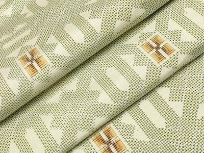 平和屋着物▽上質な紬 単衣 吉祥文 正絹 逸品 CAAV3725dy