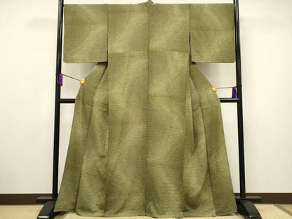 平和屋着物▽上質な小紋 単衣 横段文 正絹 逸品 CAAV3729dy