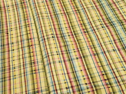 平和屋着物▽上質な紬 単衣 格子柄 正絹 逸品 CAAV3730dy