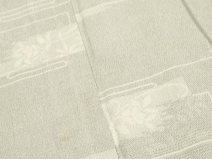 平和屋着物▽越後塩澤絣 単衣 110亀甲 吉祥花文 証紙付き 正絹 逸品 CAAV3731dy