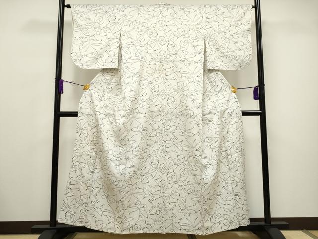 平和屋着物▽洗える最高級着物 ＜英＞はなぶさ謹製 小紋 単衣 舞蝶文 CAAV3732dy
